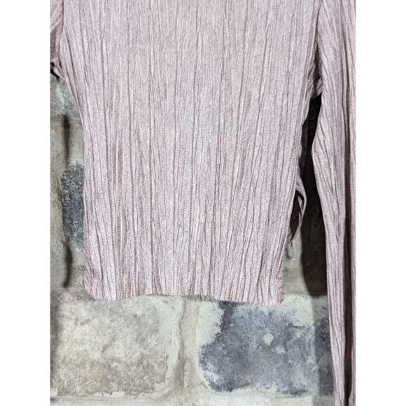 Zara W/B Collection Blouse Woman's Medium Pink Crossover Cropped Dusty Rose - Picture 7 of 15